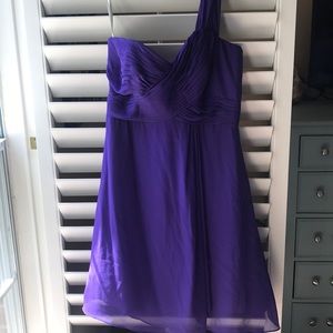 Purple bridesmaid dress, one shoulder